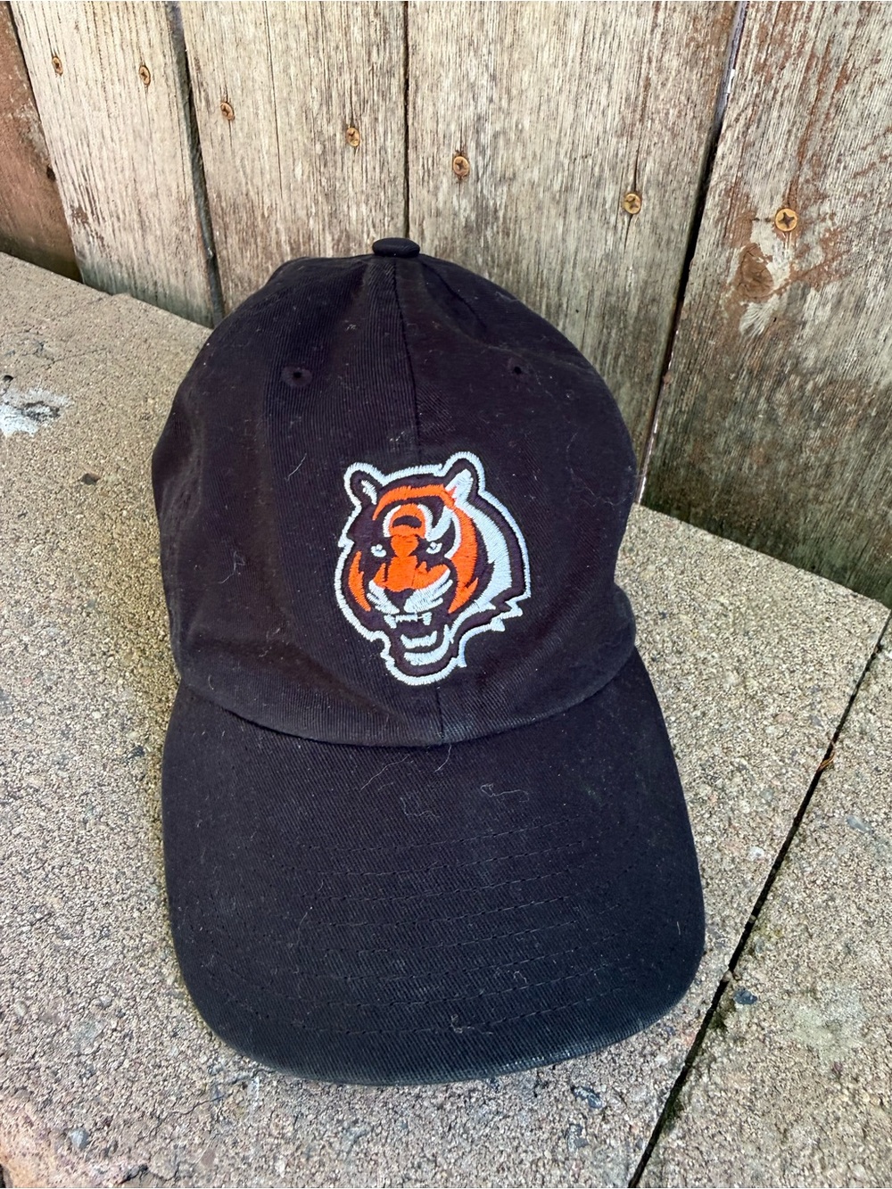 47 Black Baseball Cap Orange Bengal Tiger Logo